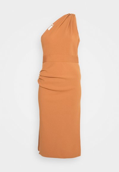 Hervé Léger DRAPED MILANO MIDI DRESS HARDWARE - Φόρεμα σε ίσια γραμμή - ginger