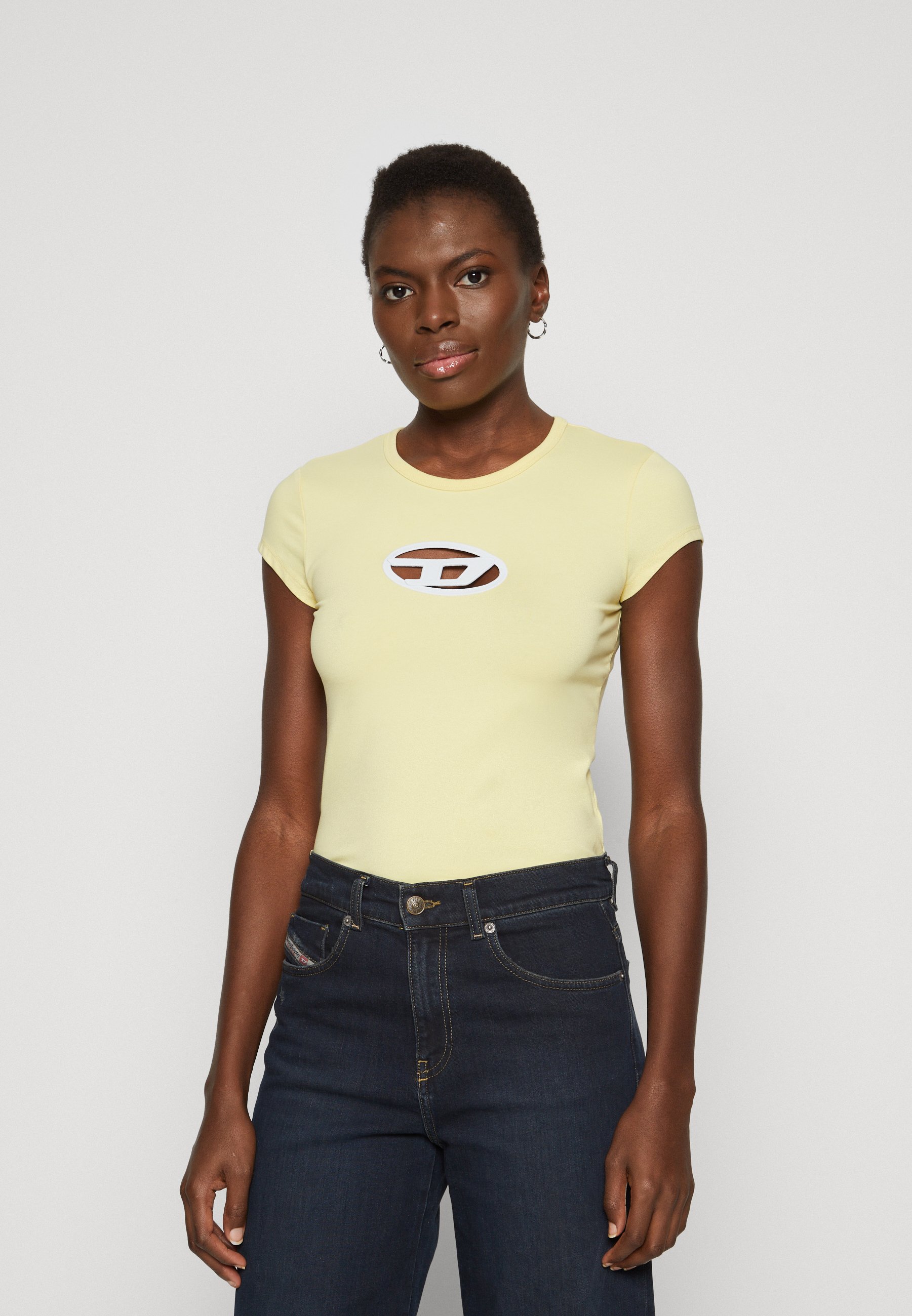 Diesel T-ANGIE - Print T-shirt - 23la/light yellow - Zalando.co.uk 