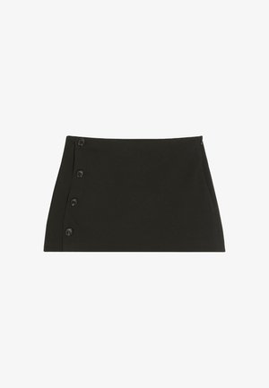 Bershka, BUTTON-FRONT - MINI SKIRT - Jupe trapèze - black