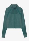 SUPER HIGH NECK FULL ZIP SEAMLESS TOP WITH CONTRAST PANELLING - Verryttelytakki - mint