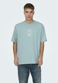 Only & Sons 2ER-SET RUNDHALS KURZARM - T-Shirt print - weiß blau