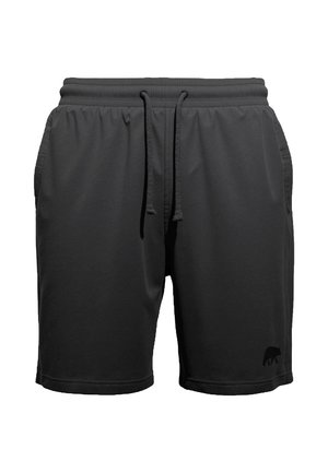 Schwarze Sportshorts mit elastischem Bund und Kordelzug. Verfügt über seitliche Taschen und ein kleines Bären-Logo auf der unteren linken Seite.