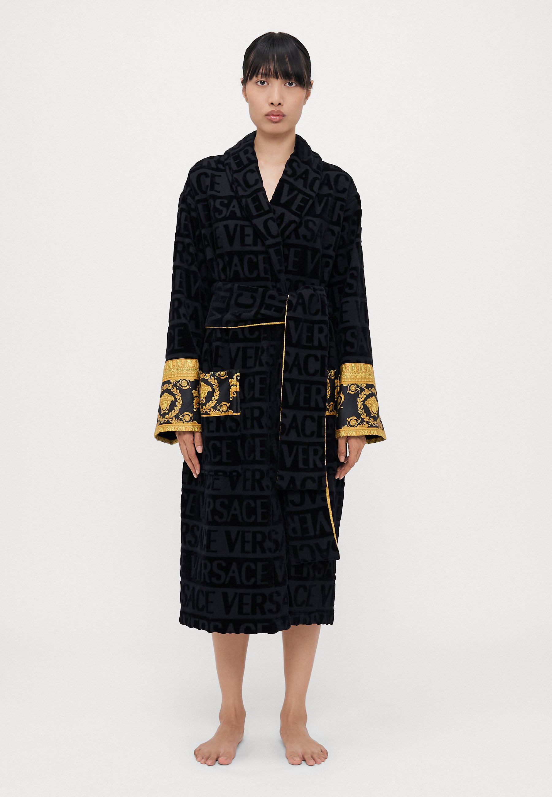 versace black and gold dressing gown Versace BAROQUE HEART BAROQUE UNISEX - Dressing gown - black