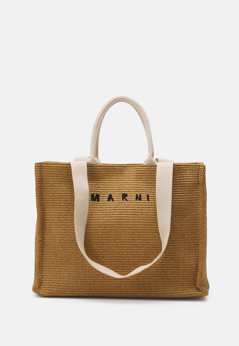 Marni LARGE BASKET - Veľká kabelka - raw sienna/natural