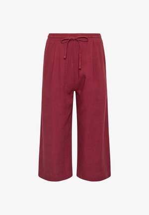 Locker sitzende, weit geschnittene, gekürzte Hosen in tiefem Rot mit elastischem Bund und verstellbarem Kordelzug.