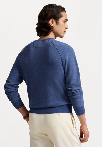 Polo Ralph Lauren TEXTURED COTTON CREWNECK SWEATER - Striktrøje - blue combo
