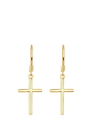 CROSS PENDANT - Earrings - gold-coloured