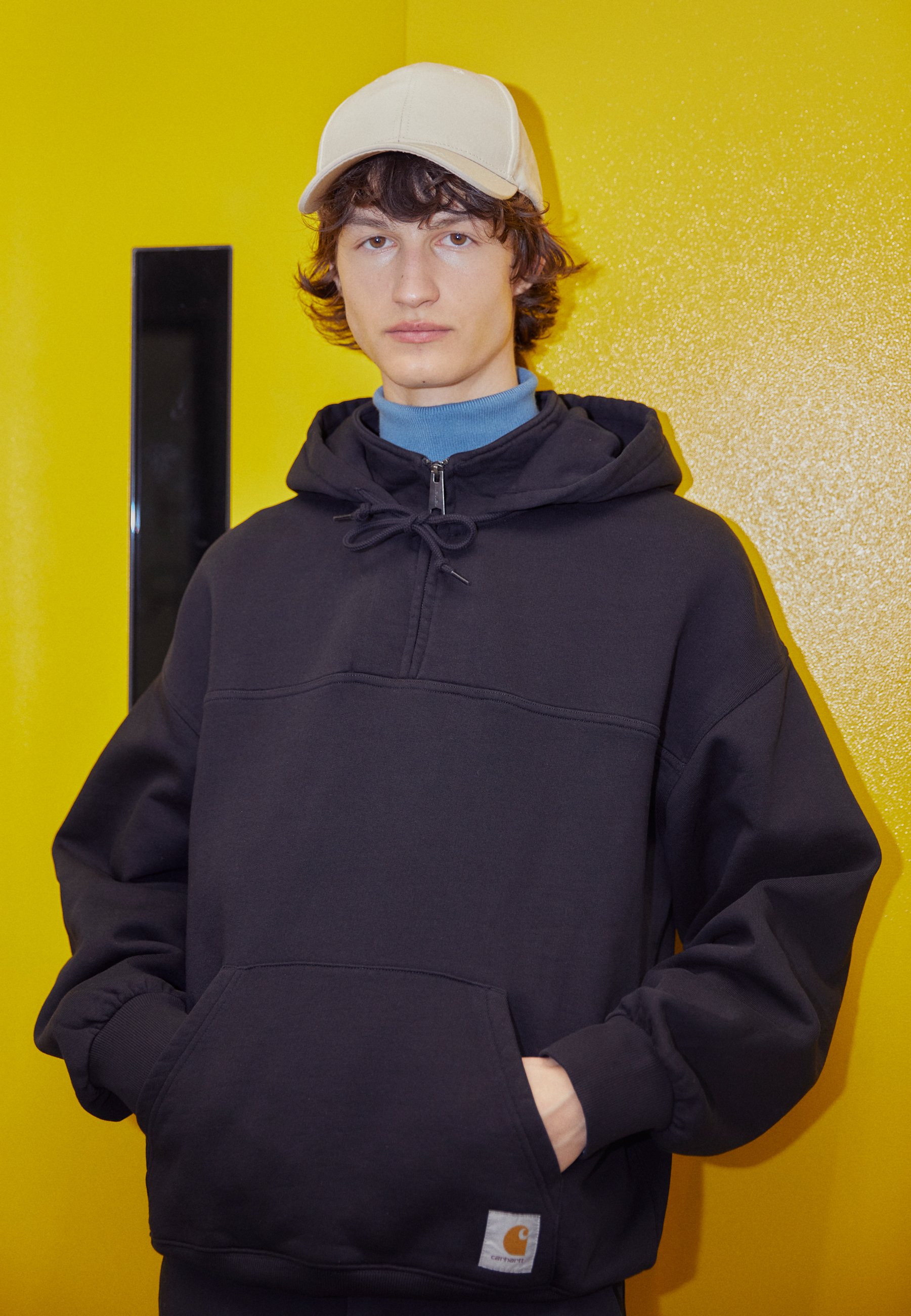 Carhartt WIP HOODED WADE HALF ZIP - Sweatshirt - black - Zalando.de