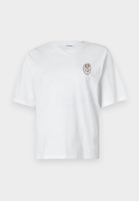 SLFREG FLORAL PRINT TEE - Marškinėliai su spaudiniu - bright white/sepia tint