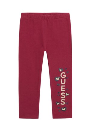 MIT GLITTER-LOGO - Leggings - rot