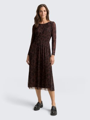 DRESS PRINTED - Vestito lungo - brown/black