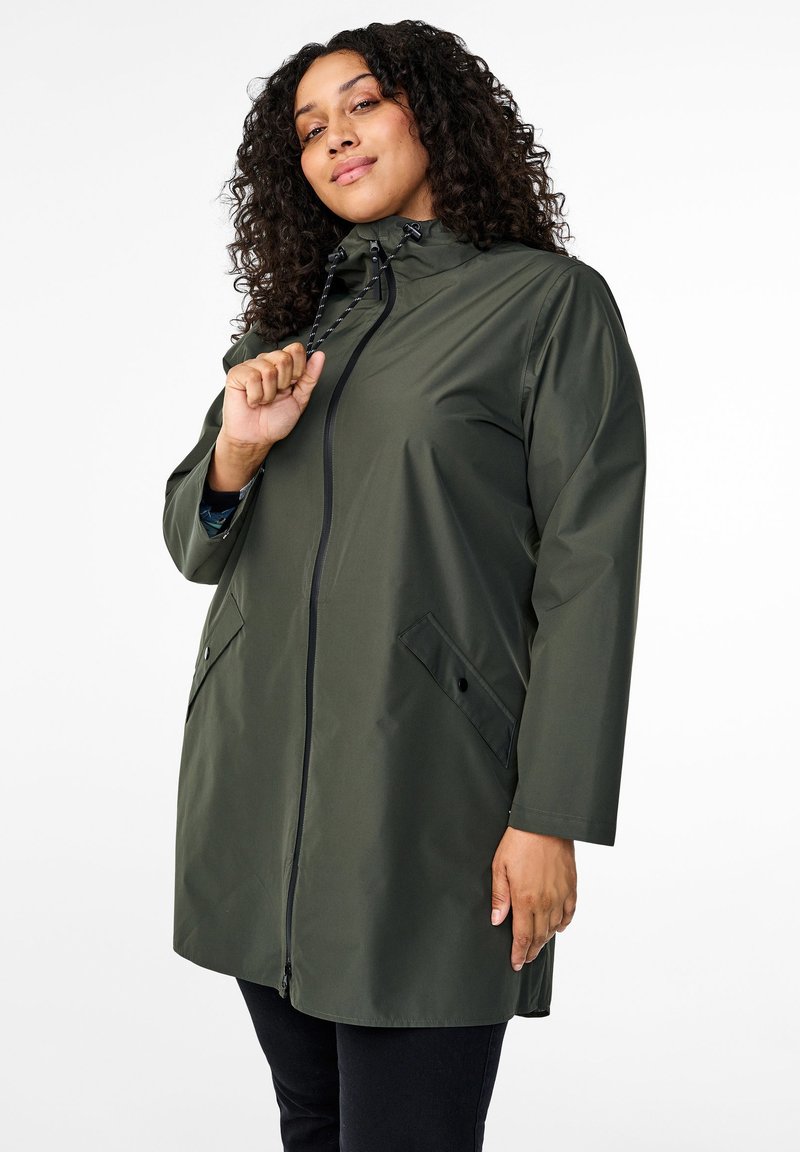 Zizzi MIT TASCHEN UND KAPUZE - Parka - peat