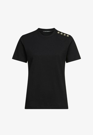 KARL LAGERFELD, KARL LAGERFELD T-SHIRT AUTOGRAPH BUTTON DETAIL - Camiseta estampada - black