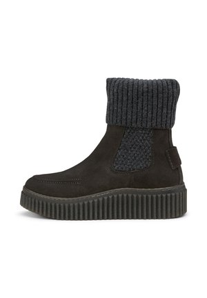 Enkellaarsjes met plateauzool - dark graphite
