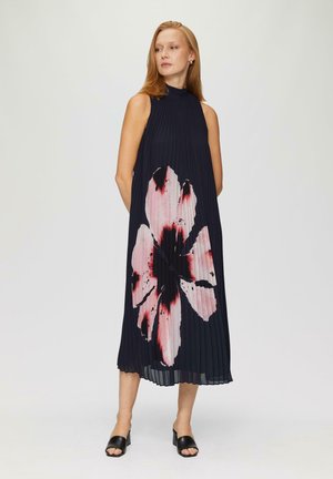 s.Oliver BLACK LABEL PLISSEE MIT BLUMEN-PRINT - Jurk - navy