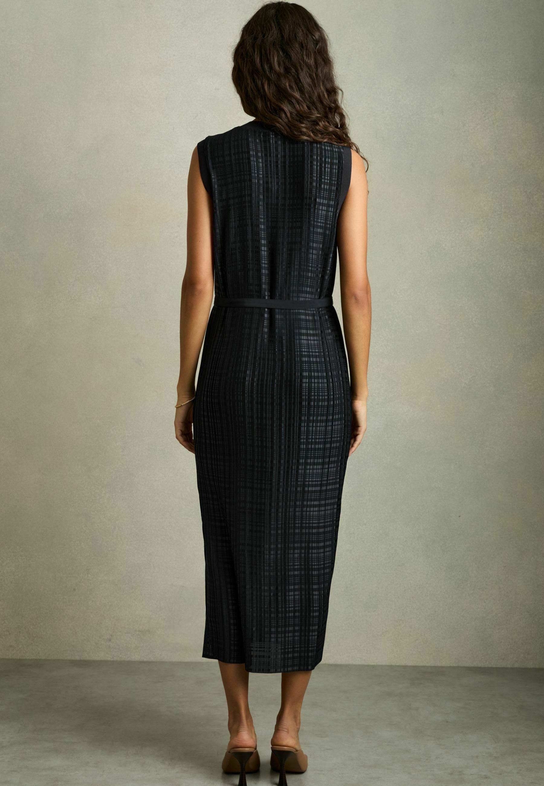 Reiss JULES PLEATED COLUMN MIDI - Freizeitkleid - navy/blau