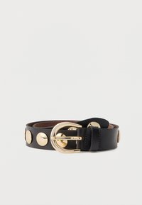 BELT WITH OVERLAYS AND BUCKLE  - Öv - dark brown