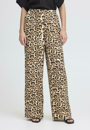 Stoffhose - brown leopard aop