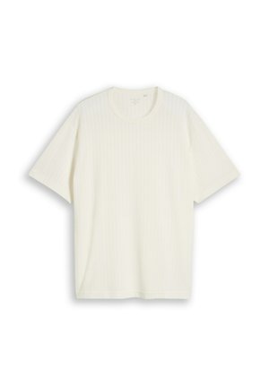 TOM TAILOR, PLUS STRUCTURED T-SHIRT - T-shirt basic - gardenia white