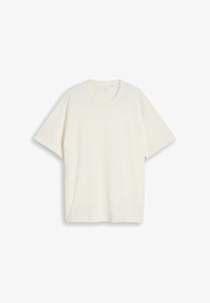TOM TAILOR, PLUS STRUCTURED T-SHIRT - T-Shirt basic - gardenia white