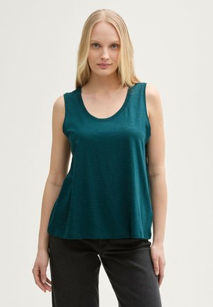 TOM TAILOR MIT RUNDHALSAUSSCHNITT - Top - dark teal green