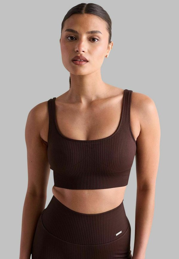 RIBBED SEAMLESS - Sport-BH mit mittlerer Stützkraft - cacao