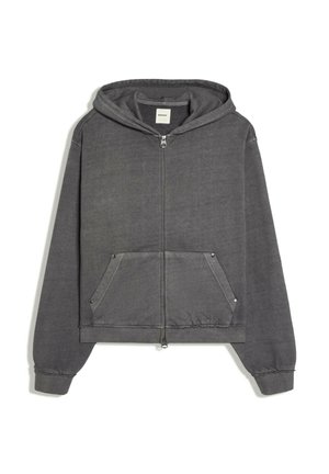 Bershka, BOXY WASHED ZIP-UP HOODIE. - Sweat zippé - dark grey