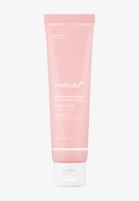 Krem nawilżający PDRN Pink Hyaluronic w miękkiej różowej tubie z białą zakrętką. Zawiera białe napisy wskazujące składniki i objętość (50 ml).