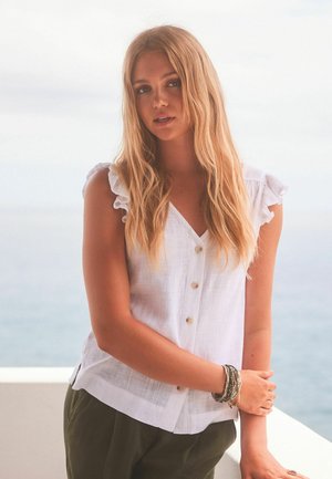 Next BLEND RUFFLE SLEEVE PETITE  - Top - white