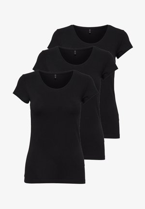 ONLY, PACK OF 3 - Basic T-shirt - black / black / black