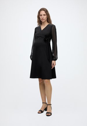 Anna Field MAMA by Zalando, CACHE COEUR DRESS WITH DOBBY MESH SLEEVES - Дневна рокля - black