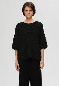 Selected Femme MIT 3/4-ÄRMELN TEXTURIERTES - Bluse - black
