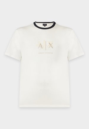 Armani Exchange, SLIM - Tričko s potlačou - off-white