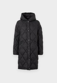HOODED DIAMOND QUILTED COAT - Manteau en duvet - black