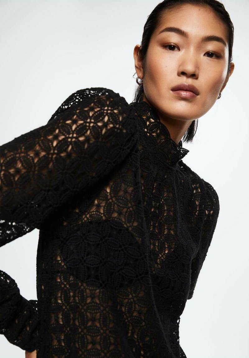 Mango GUIPUR Blusa - zwart/negro - Zalando.es