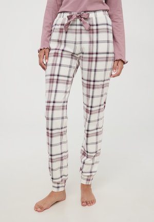 Terranova A QUADRI CON COULISSE - Pantaloni del pigiama - var bianco lana