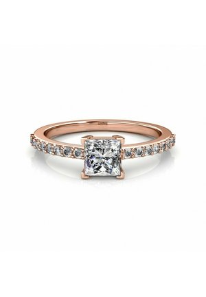 BAGUE SIMPLE SQUARE - Ring - couleur or rose / cristal