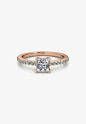 MYC Paris, BAGUE SIMPLE SQUARE - Bague - couleur or rose / cristal