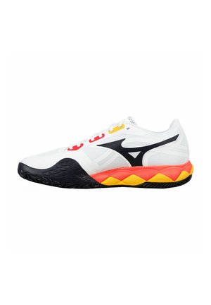 Tennisschoenen voor kleibanen - white baritone blue fiery coral