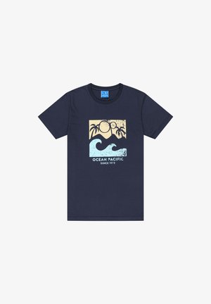 Ocean Pacific, OCEAN PACIFIC HERREN T-SHIRT NORMALE PASSFORM FROTH - T-shirt print - blue yellow