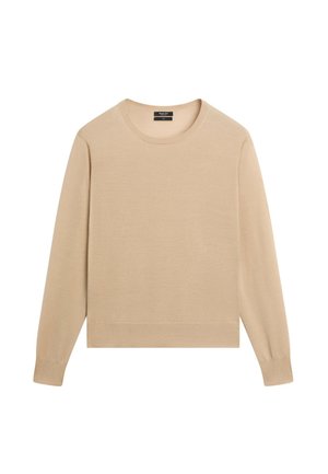 Massimo Dutti, 100% WOOL ROUND NECK KNIT JUMPER - Jumper - brown