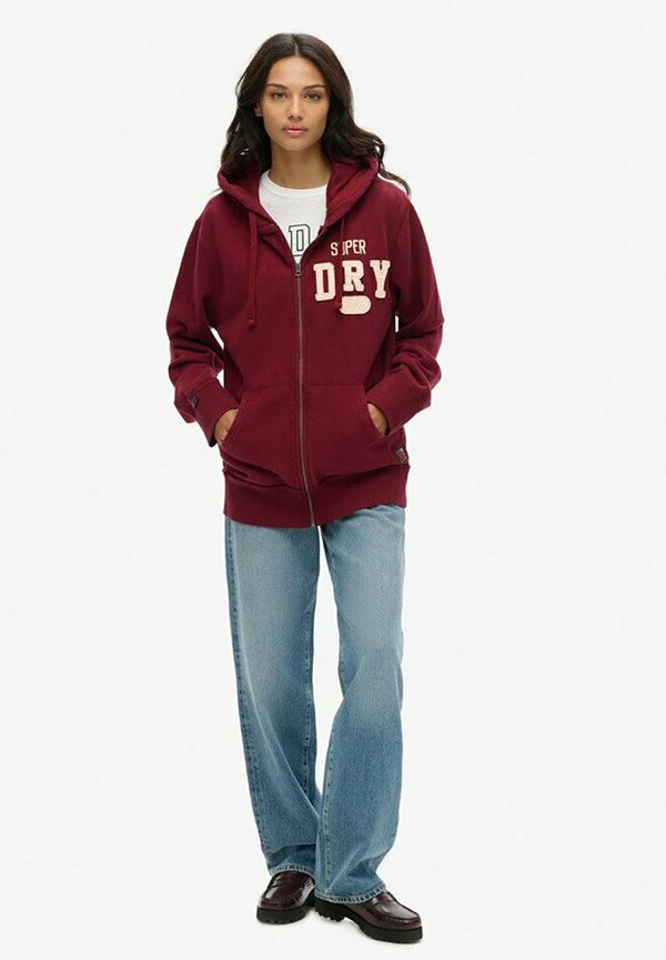 VINTAGE ATHLETIC HOODIE - Sweatjacke - rich burgundy