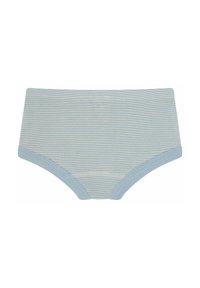 Boyshorts in cotone a righe blu chiaro con una texture morbida, dotati di una cintura comoda e aperture delle gambe lisce.