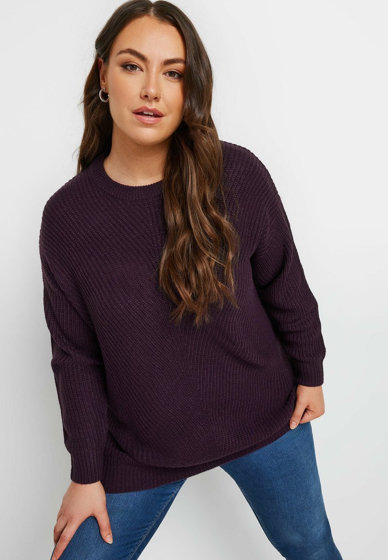 Yours Clothing ESSENTIAL - Strickpullover - purple