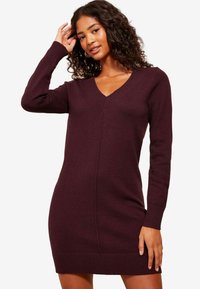 Friends Like These DEEP V NECK MINI - Vabalt langev kleit - red