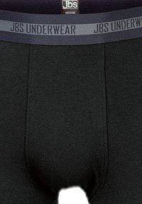 Mustat boxer-briefit, joissa on harmaa joustava vyötärönauha, jossa lukee "JBS UNDERWEAR". Sujuva pinta ja tiukka istuvuus. Koko: Medium.