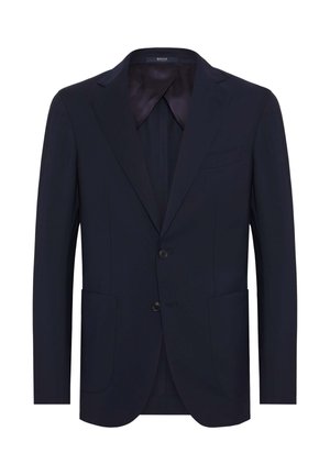 Miestny klasický námornícky blejzer s dvoma gombíkmi, klapkovými goliermi a prednými vreckami, s hladkou podšívkou.