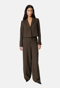 Soaked in Luxury SLLILU WIDE LONG - Kalhoty - brown melange suiting