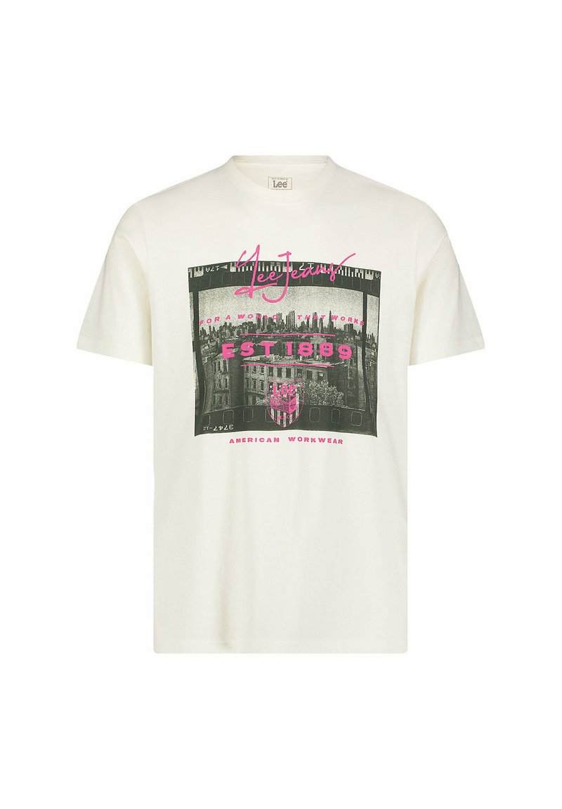 Lee T-shirt print crème