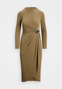 Lauren Ralph Lauren BUCKLE TRIM STRETCH JERSEY DRESS - Laisvo kirpimo suknelė - honey